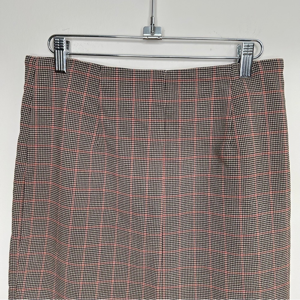 Simons Mini Pencil  Skirt Mini Houndstooth Red Yellow Black Size 8 - Picture 9 of 10